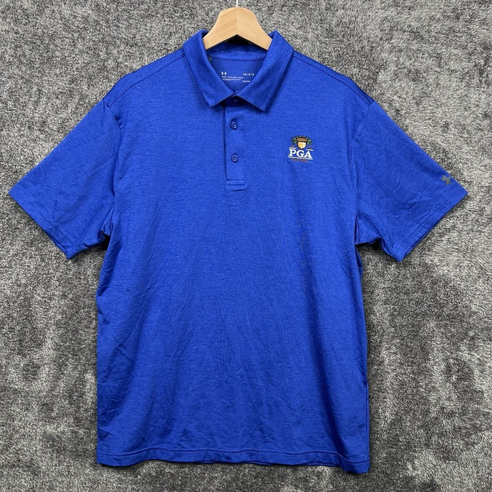 Oak Hill PGA Tour 2023 Polo Shirt Mens Large Under Armour Performance Blue